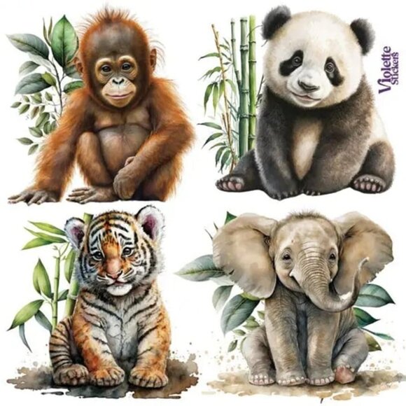 3 for $10 - Baby Tiger & Friends‎ Stickers - 1 Sticker Sheet - Picture 1 of 1